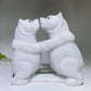 Hand Carved Wite Jade Wrestling Bears Free Form Crystal Healing Bulk Wholesale