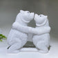 Hand Carved Wite Jade Wrestling Bears Free Form Crystal Healing Bulk Wholesale