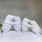 Hand Carved Wite Jade Wrestling Bears Free Form Crystal Healing Bulk Wholesale