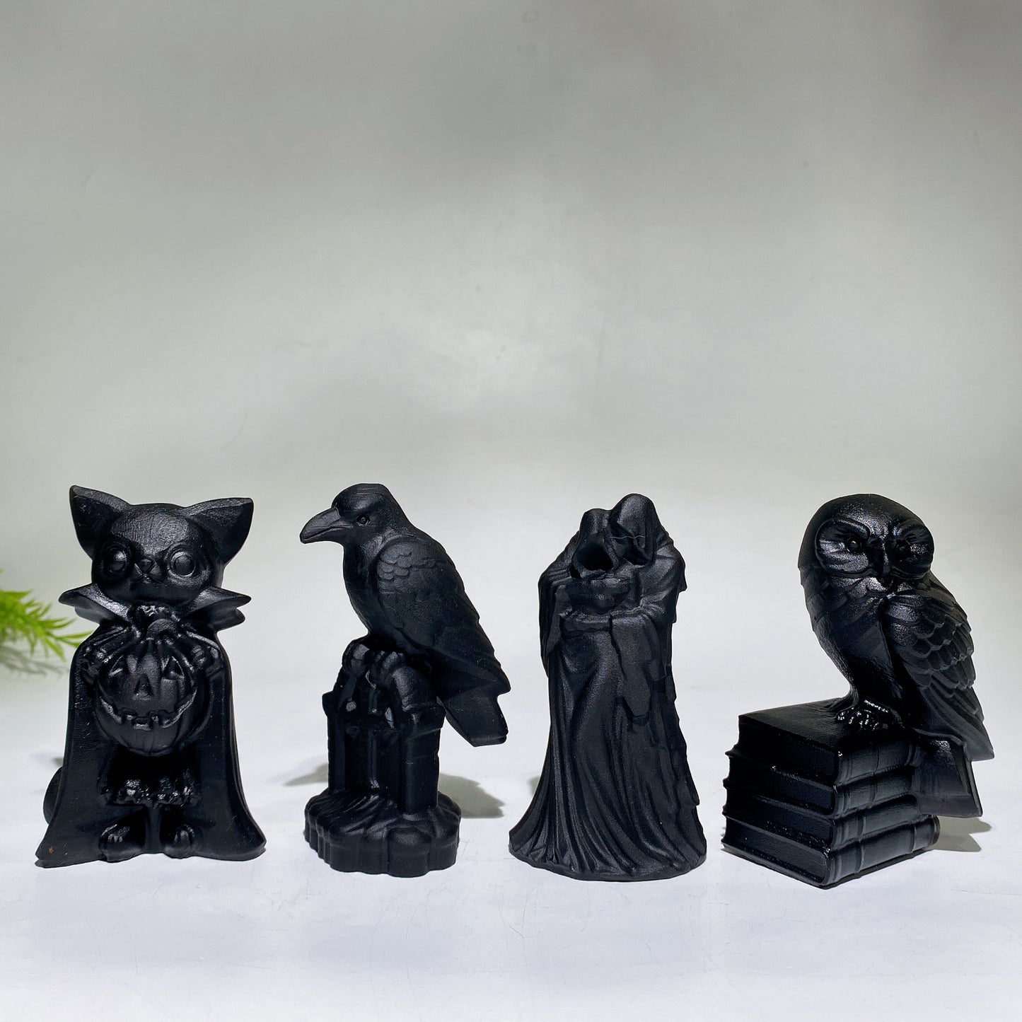 Black Obsidian Raven Owl Ghost Cat Pumpkin Carving 1 Piece Crystal Healing Bulk Wholesale