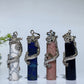 Metal Silver Dragon Coiling Around Crystal Cylinder Pendant Crystal Healing Bulk Wholesale