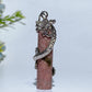 Metal Silver Dragon Coiling Around Crystal Cylinder Pendant Crystal Healing Bulk Wholesale