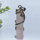 Metal Silver Dragon Coiling Around Crystal Cylinder Pendant Crystal Healing Bulk Wholesale
