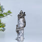 Metal Silver Dragon Coiling Around Crystal Cylinder Pendant Crystal Healing Bulk Wholesale