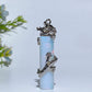 Metal Silver Dragon Coiling Around Crystal Cylinder Pendant Crystal Healing Bulk Wholesale