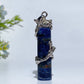 Metal Silver Dragon Coiling Around Crystal Cylinder Pendant Crystal Healing Bulk Wholesale
