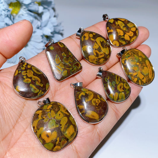 Blue Aventurine Fruit Jasper Pendant Crystal Healing Bulk Wholesale
