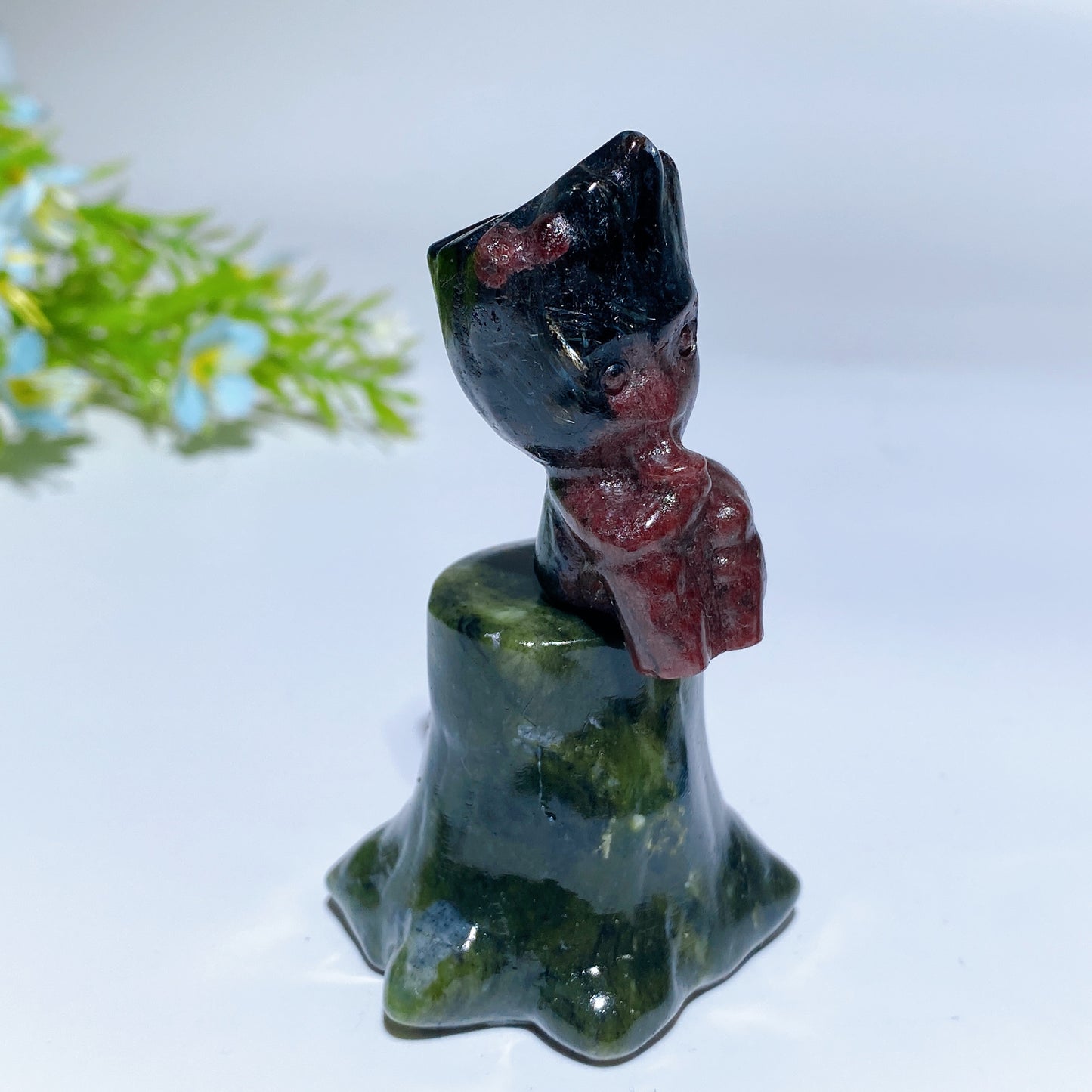 3.0" Crystal Groot on Serpentine Stump Carving Crystal Healing Bulk Wholesale