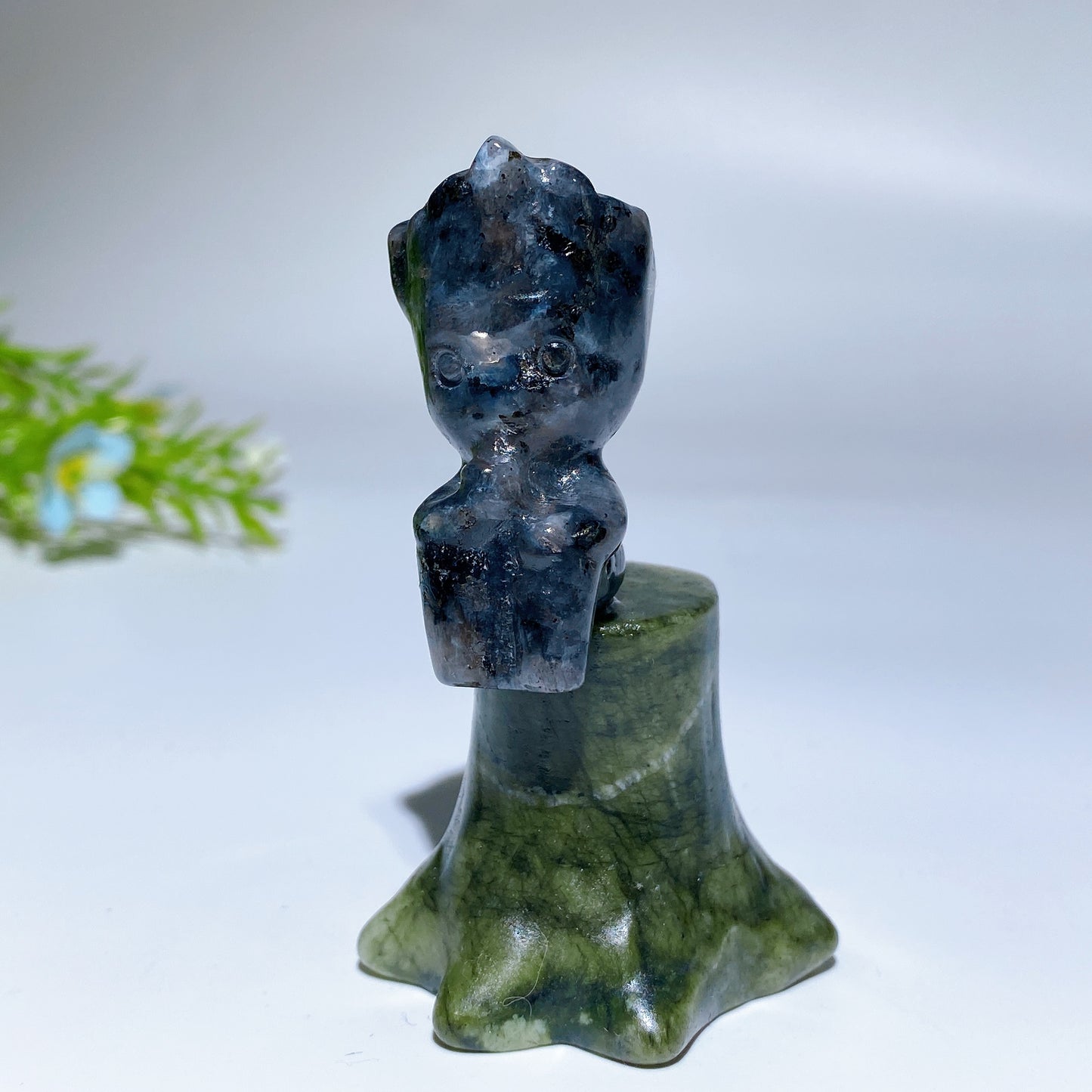 3.0" Crystal Groot on Serpentine Stump Carving Crystal Healing Bulk Wholesale