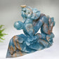 25cm Hand Carved Unique Blue Onyx Dragon Carving Free Form Crystal Healing Bulk Wholesale