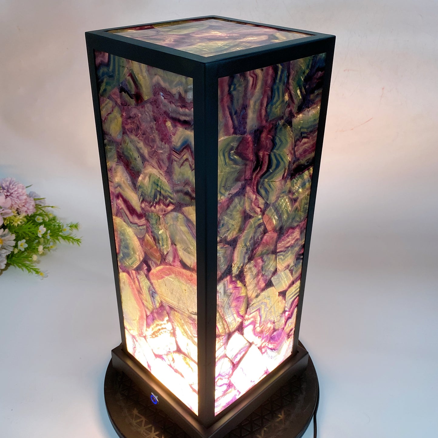 46.5cm Rainbow Fluorite Lamp Crystal Healing Bulk Wholesale