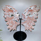Large Unique Druzy Cotton Candy Agate Butterfly Wings Carving with Stand Crystal Healing Bulk Wholesale