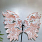 Large Unique Druzy Cotton Candy Agate Butterfly Wings Carving with Stand Crystal Healing Bulk Wholesale