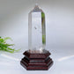 Unique Blue Needle in Quartz Tower with Wooden Stand Crystal Healing Bulk Wholesale