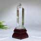 Unique Blue Needle in Quartz Tower with Wooden Stand Crystal Healing Bulk Wholesale