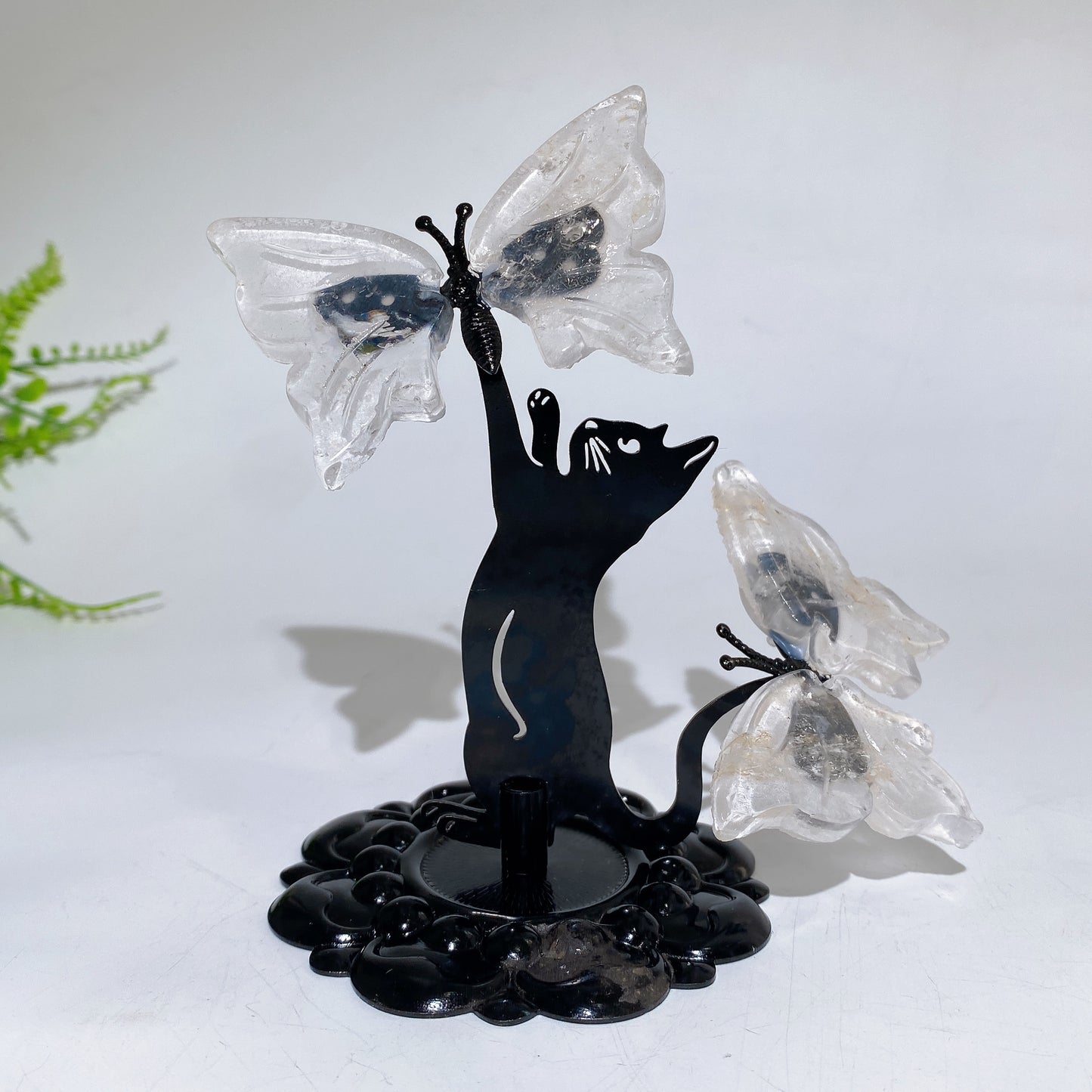 Crystal Cat Catching Butterfly Crystal Healing Bulk Wholesale