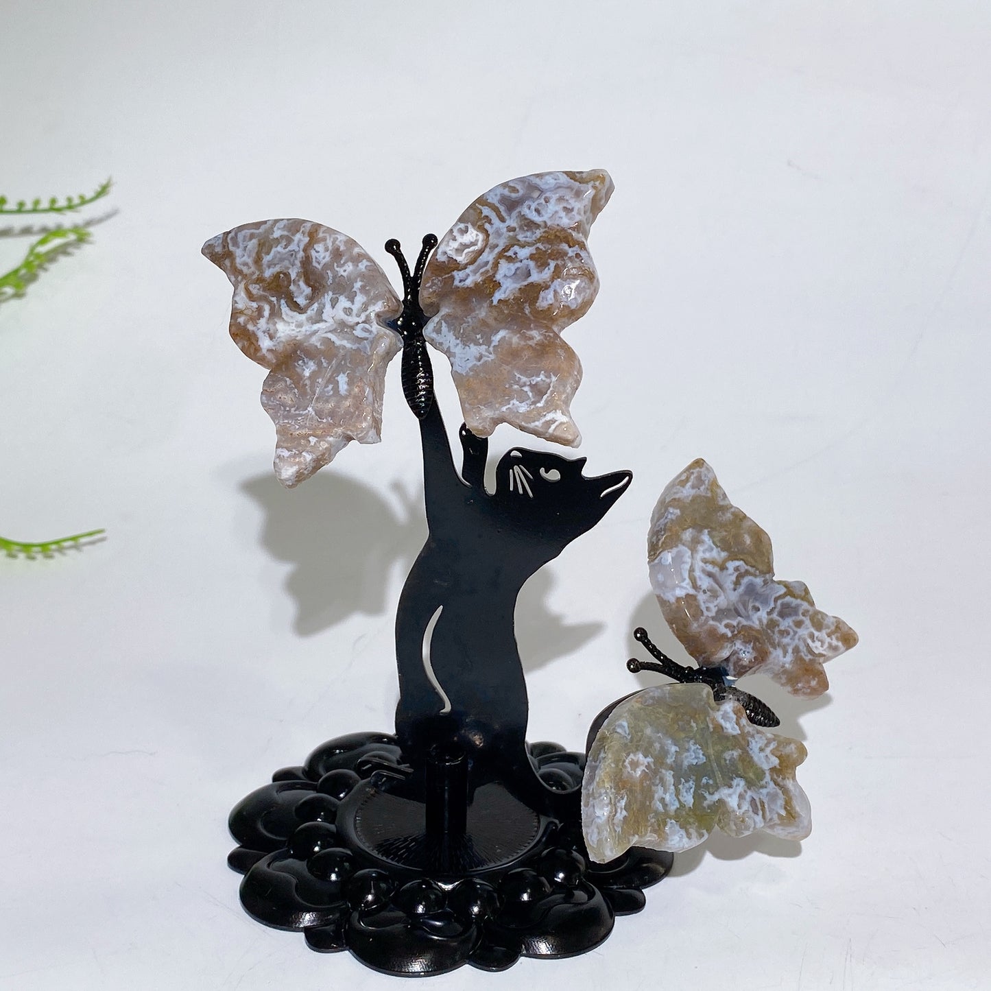 Crystal Cat Catching Butterfly Crystal Healing Bulk Wholesale