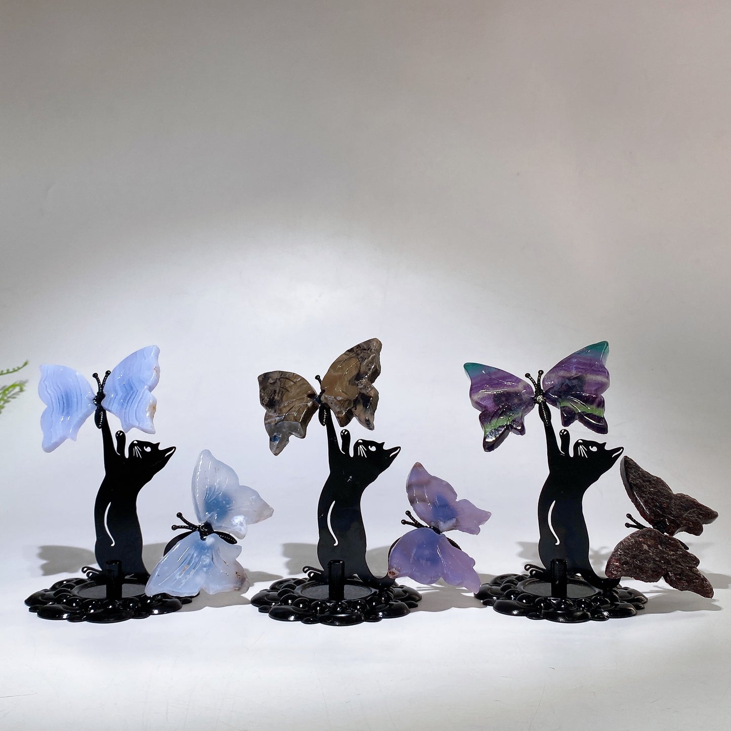 Crystal Cat Catching Butterfly Crystal Healing Bulk Wholesale