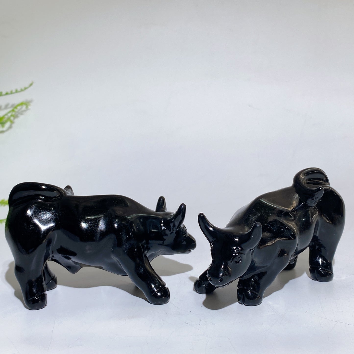 3.9" Black Obsidian Bull Carving Crystal Healing Bulk Wholesale