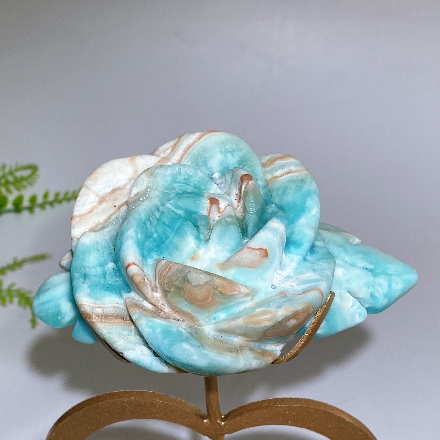 Hemimorphite Peny Flower Carving with Stand Crystal Healing Bulk Wholesale