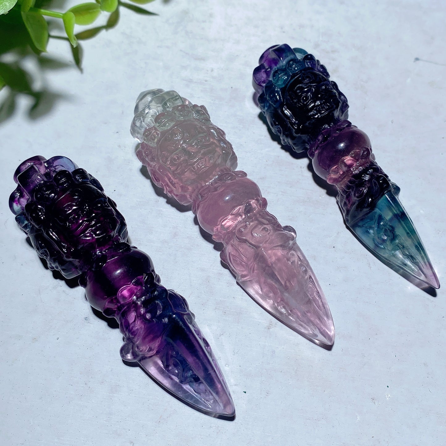 3.1" Fluorite Vajra Pestle Pendant Bulk Wholesale