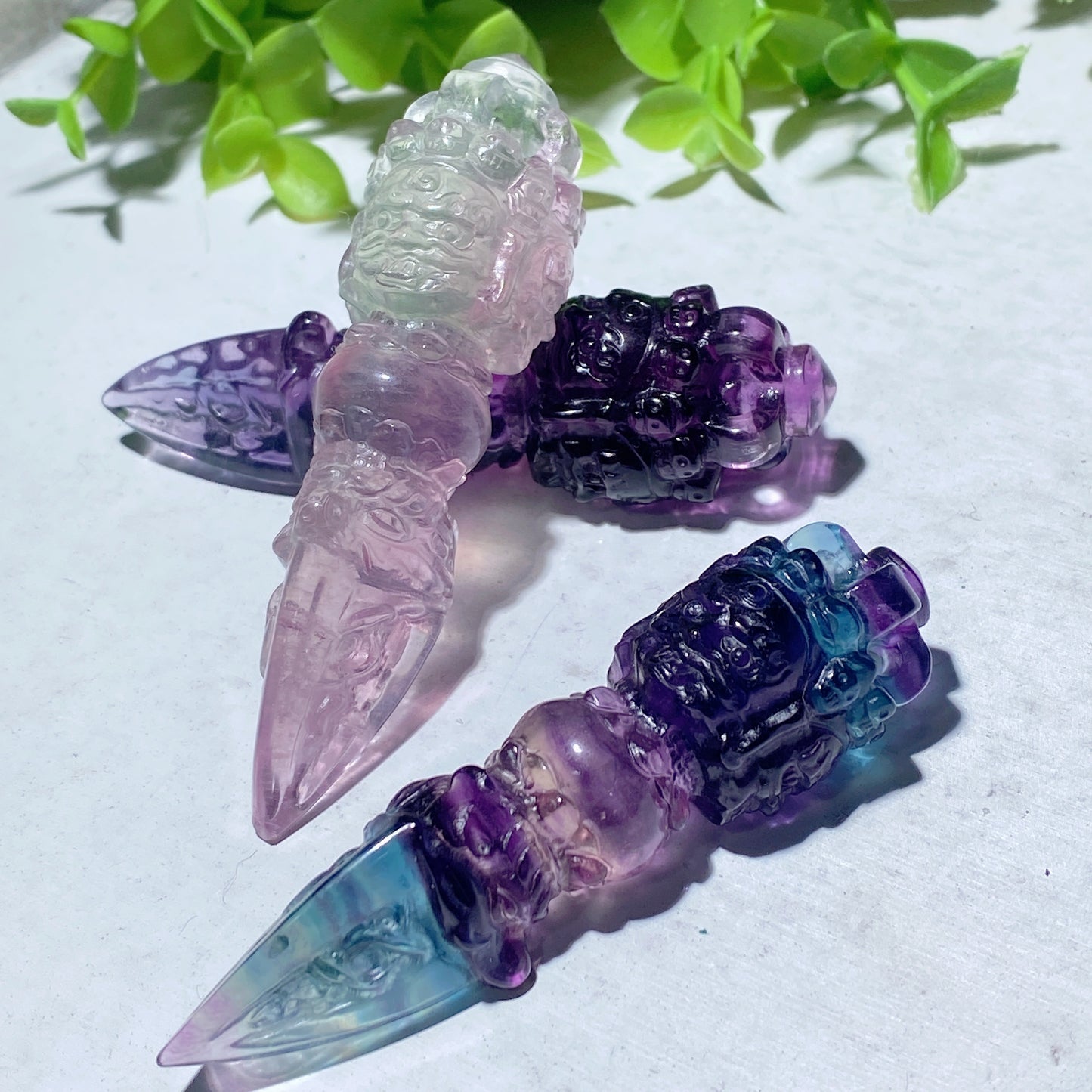 3.1" Fluorite Vajra Pestle Pendant Bulk Wholesale
