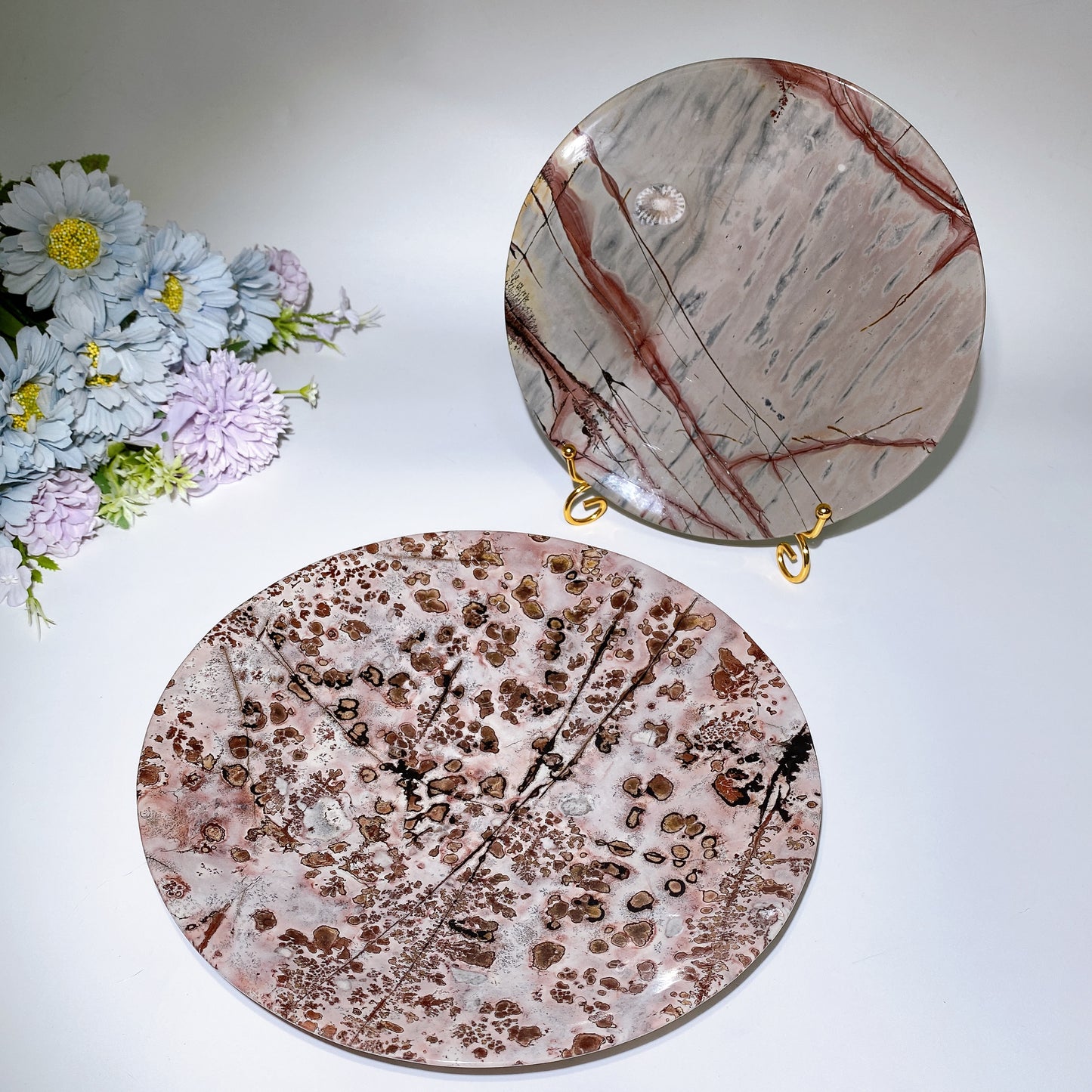 20.5-24cm Picture Jasper Plate Carving Crystal Healing Bulk Wholesale