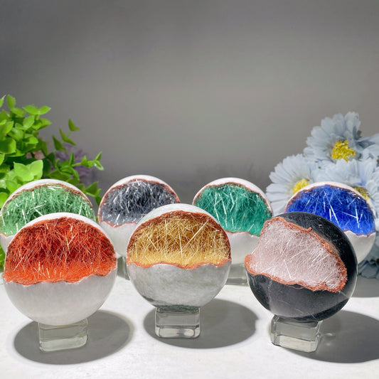 2.3"-2.5"  Newberyite In Jade Sphere Bulk Wholesale
