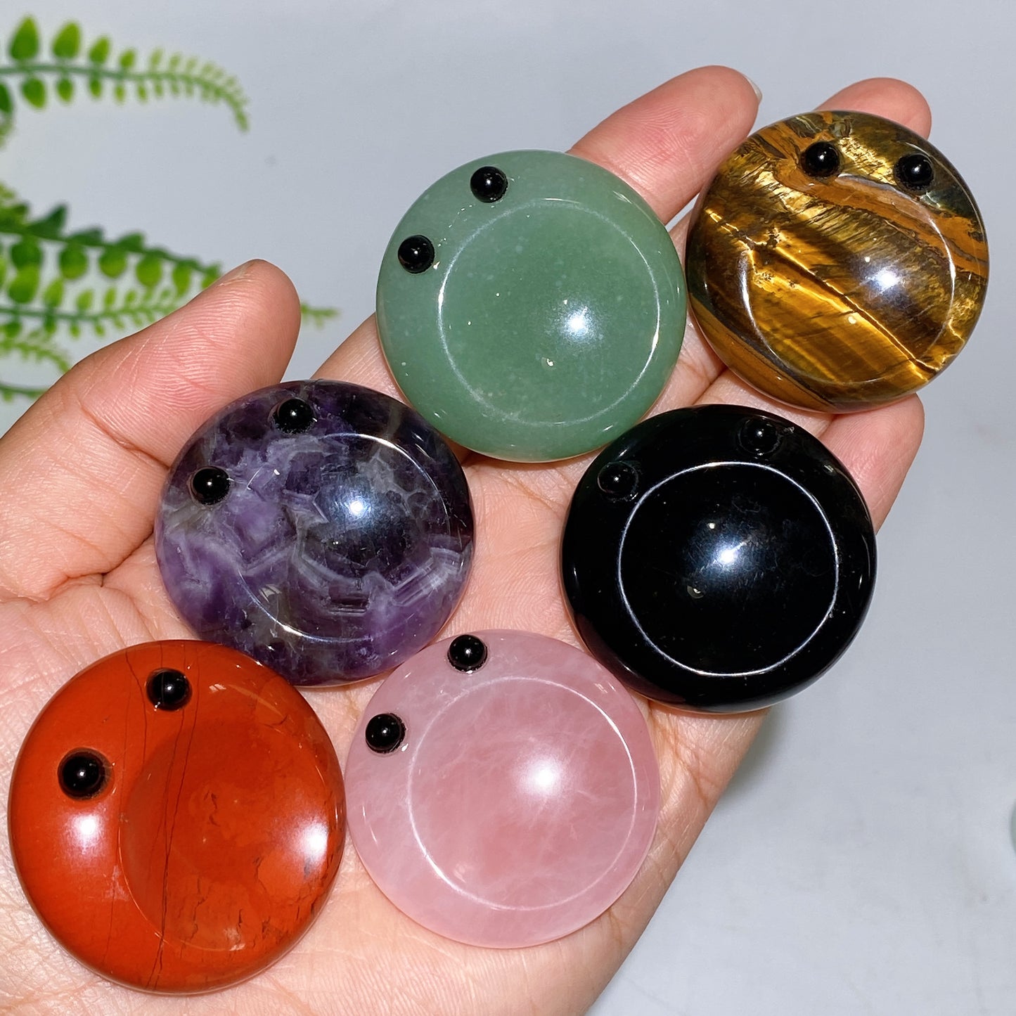 4cm Crystal Round Worry Stone with Eyes Crystal Healing Bulk Wholesale