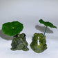 2.4" Serpentine Frog with Platic Lotus Leaf Crystal Healing Bulk Wholesale