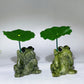2.4" Serpentine Frog with Platic Lotus Leaf Crystal Healing Bulk Wholesale