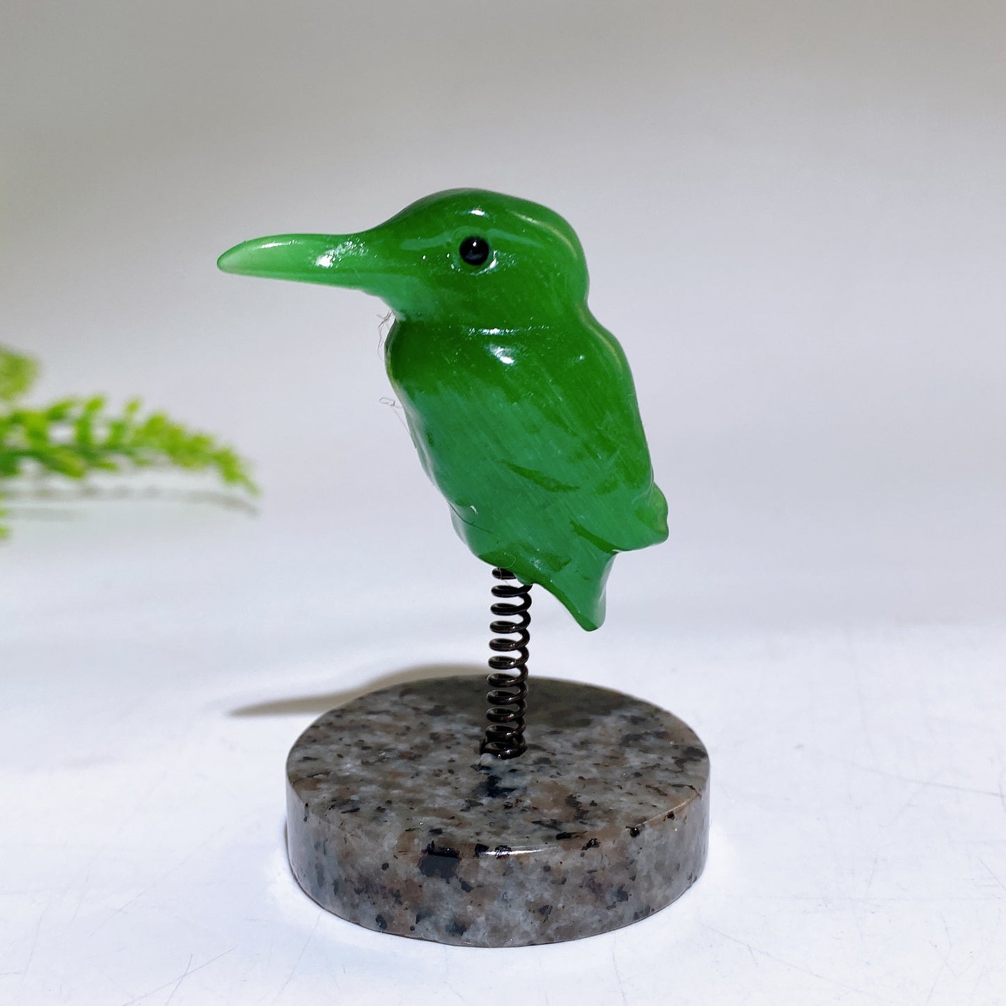 Cat's Eye Hummingbird on Spring with UV Reactive Yooperlite Base Free Form Crystal Healing Bulk Wholesale