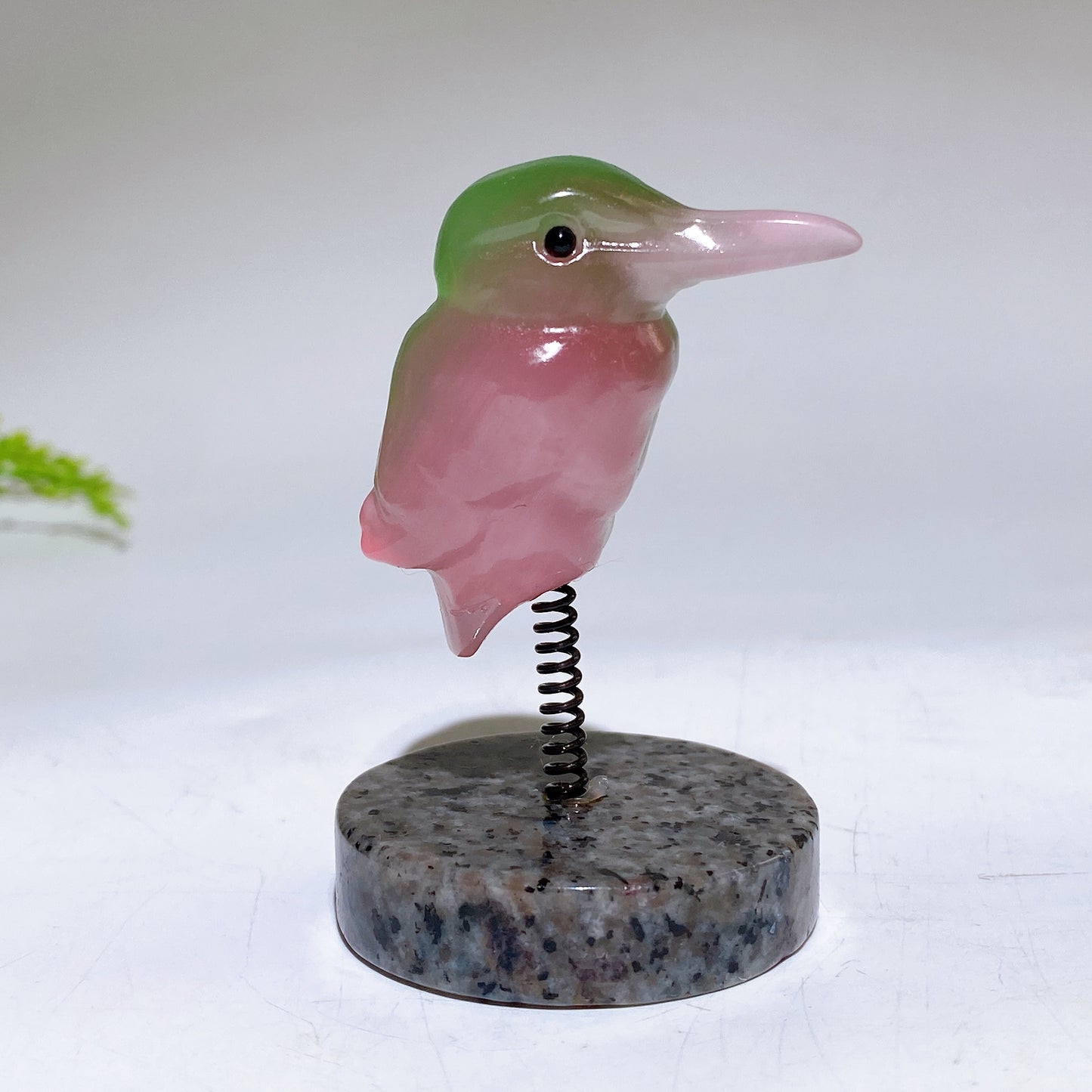 Cat's Eye Hummingbird on Spring with UV Reactive Yooperlite Base Free Form Crystal Healing Bulk Wholesale