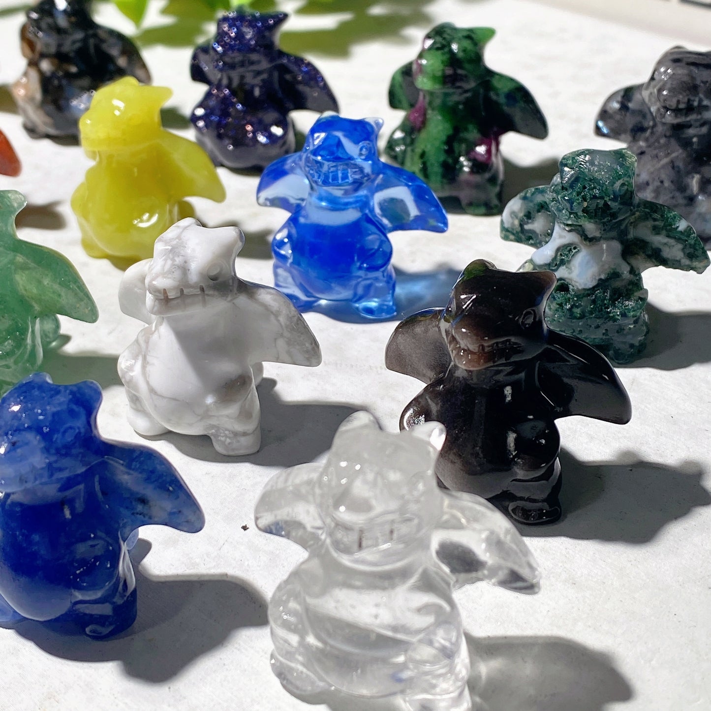 1.2" Mixed Crystal Mini Dragon Carvings Bulk Wholesale