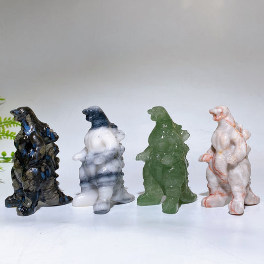 3.2" Crystal Godzilla Carving Crystal Healing Bulk Wholesale