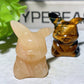 1.3" Yellow Tiger Eye Orange Calcite Pikachu Carvings Bulk Wholesale