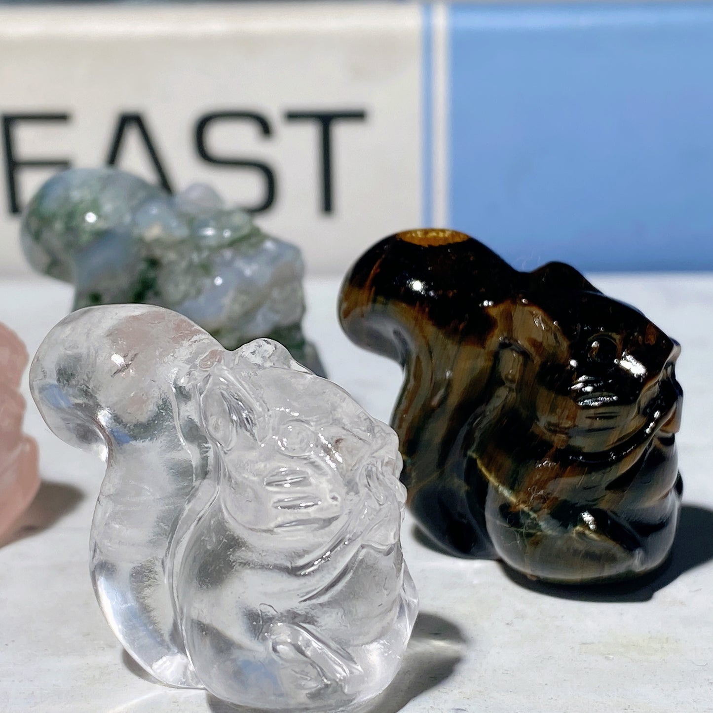 1.2 Mixed Crystal Squirrel Carvings Bulk WHolesale