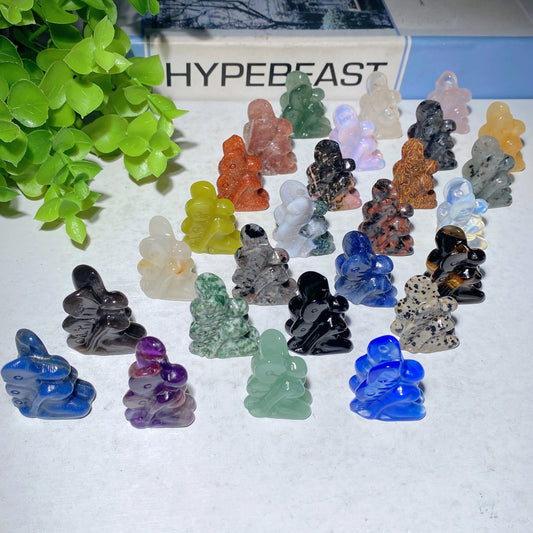 1.2" Mixed Crystal Mini Butterfly Fairy Carvings Bulk Wholesale