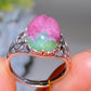 S925 UV Reactive Ruby Ring Crystal Healing Bulk Wholesale