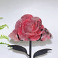 Natrual Sakura Rhodonite Peony Flower Carving with Stand Crystal Healing Bulk Wholesale