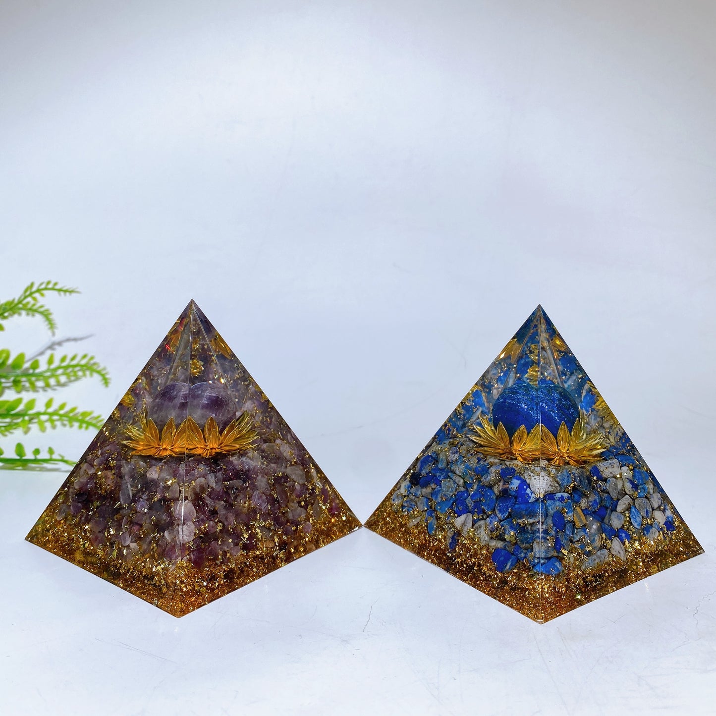 8cm Resin Crystal Chips Pyramid Carving Crystal Healing Bulk Wholesale