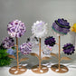 30cm Mixed Crystal Sun Flower Carvings with Stand Bulk Wholesale