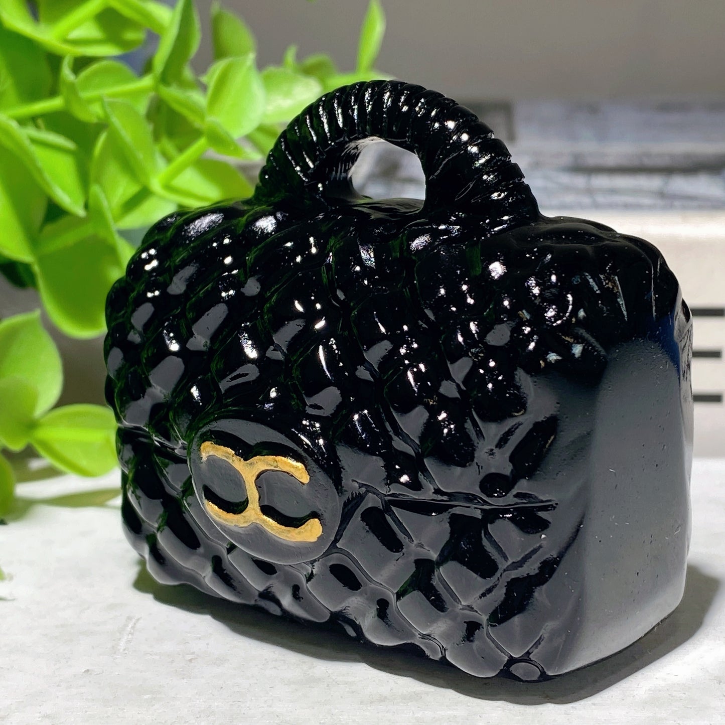 2.2" Black Obsidian Bag Carvings Bulk Wholesale