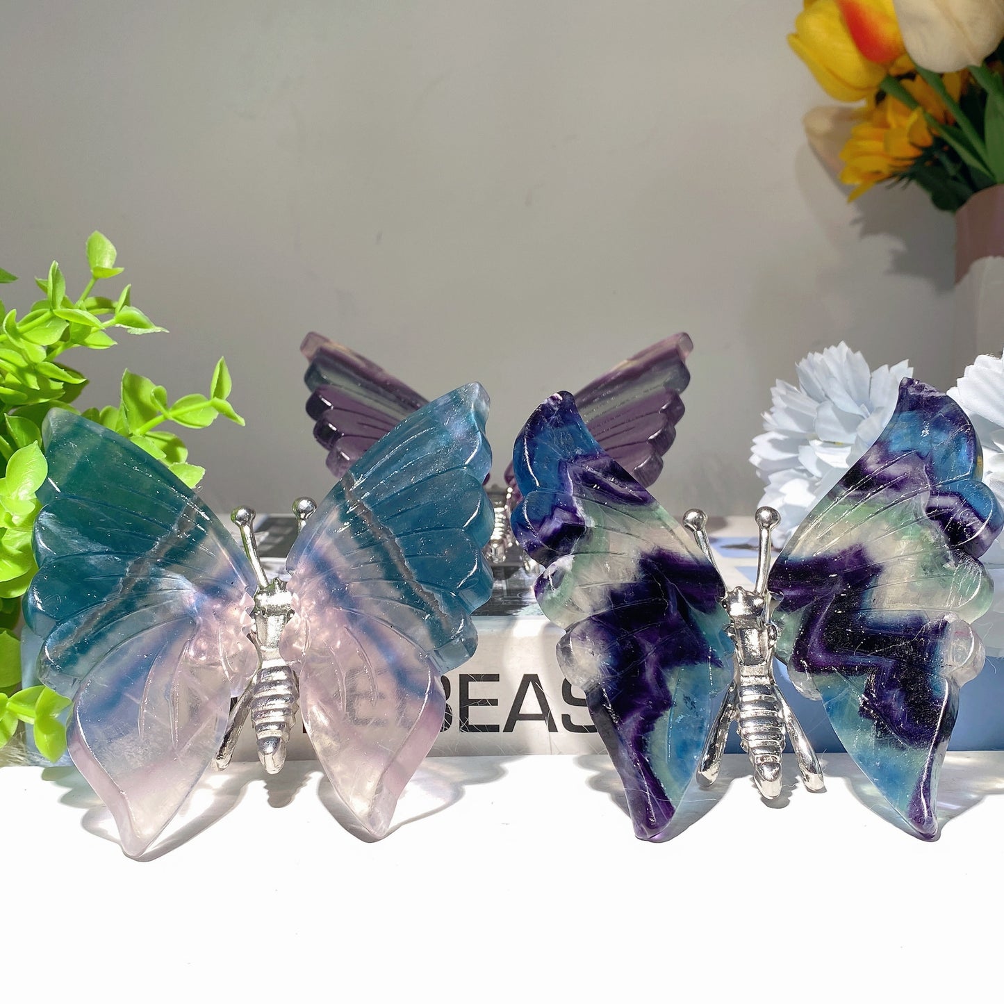 4.0"-4.8‘’ Fluorite Butterfly Dragonfly Carvings Bulk Wholesale