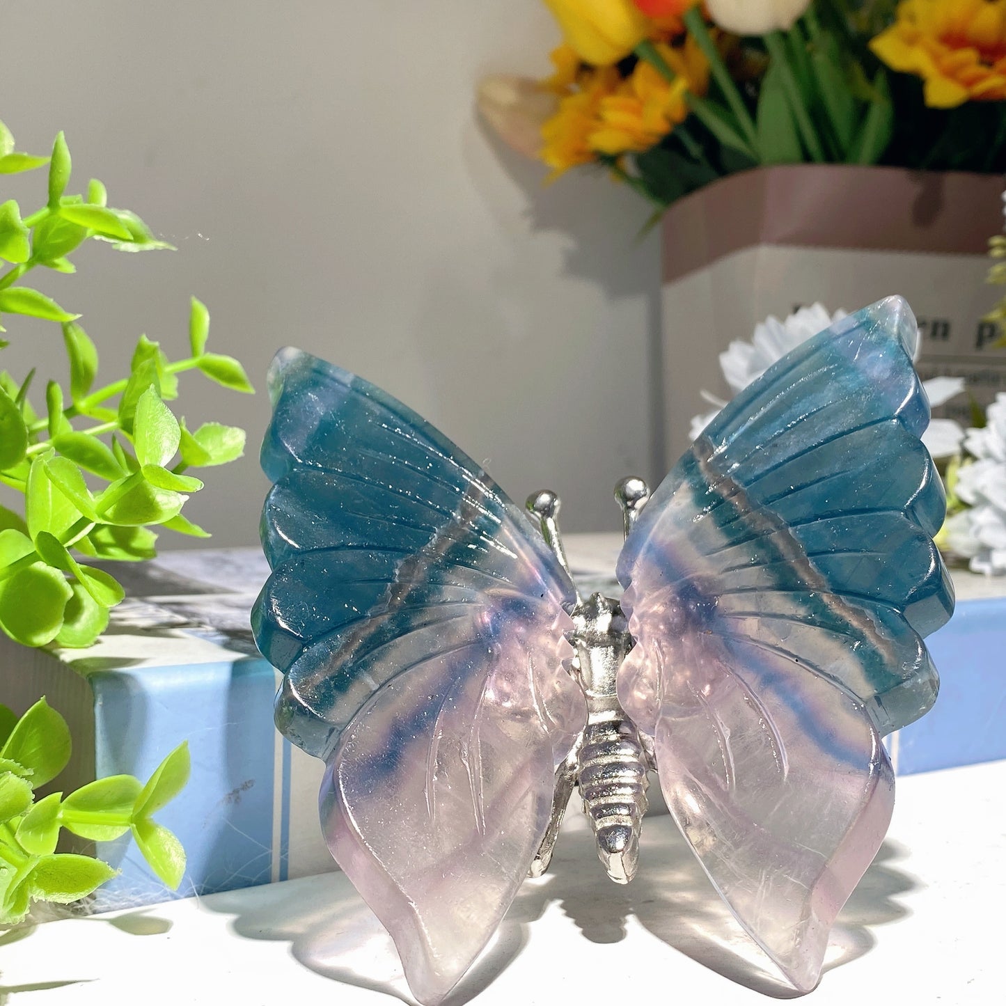 4.0"-4.8‘’ Fluorite Butterfly Dragonfly Carvings Bulk Wholesale