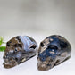 Large Unique Hand Carved Natural Volcanic Agate Skull Crystal Healing Bulk Wholesale