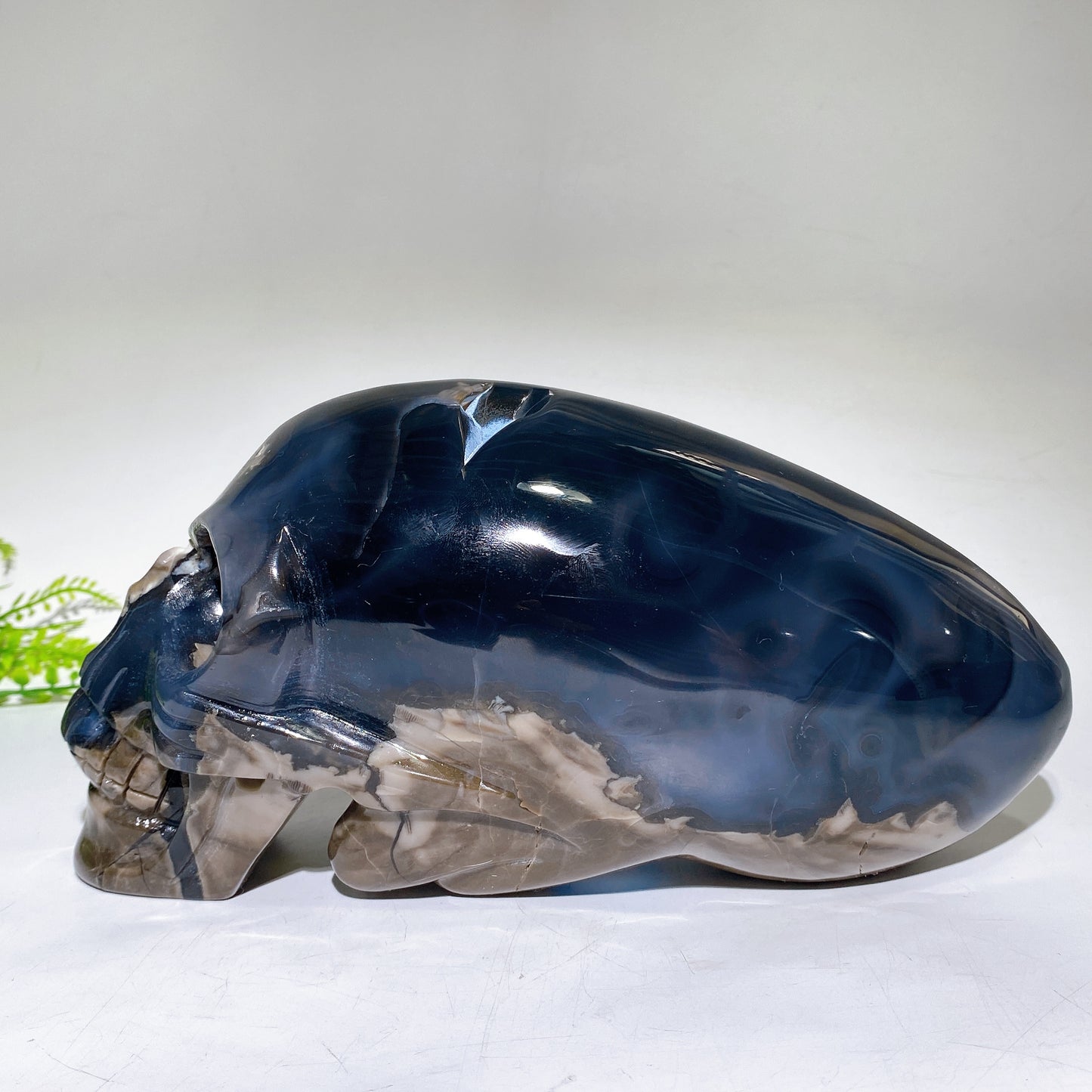 Large Unique Hand Carved Natural Volcanic Agate Skull Crystal Healing Bulk Wholesale