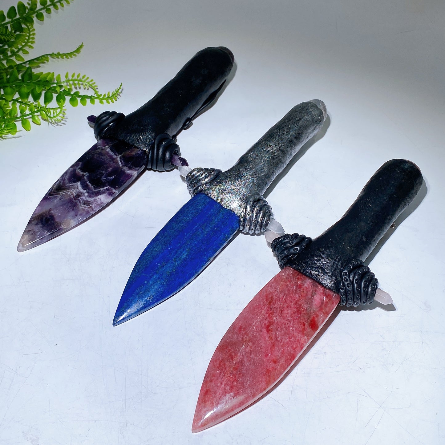 Natural Crystal Sword Carving with Resin Handle Crystal Healing Bulk Wholesale