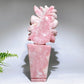 Hand Carved Unique Natural Pink Opal Peony Vase Free Form Crystal Healing Bulk Wholesale