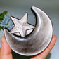 3.3" Golden Obsidian Silver Obsidian Moon & Star Carving Crystal Healing Bulk Wholesale